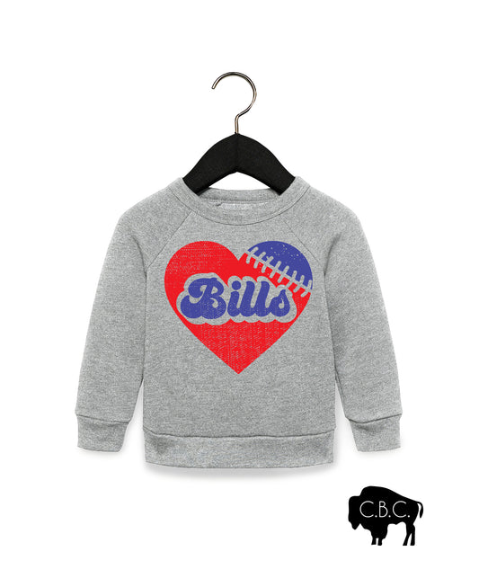 Buffalo Football Heart Kid's Sweatshirt