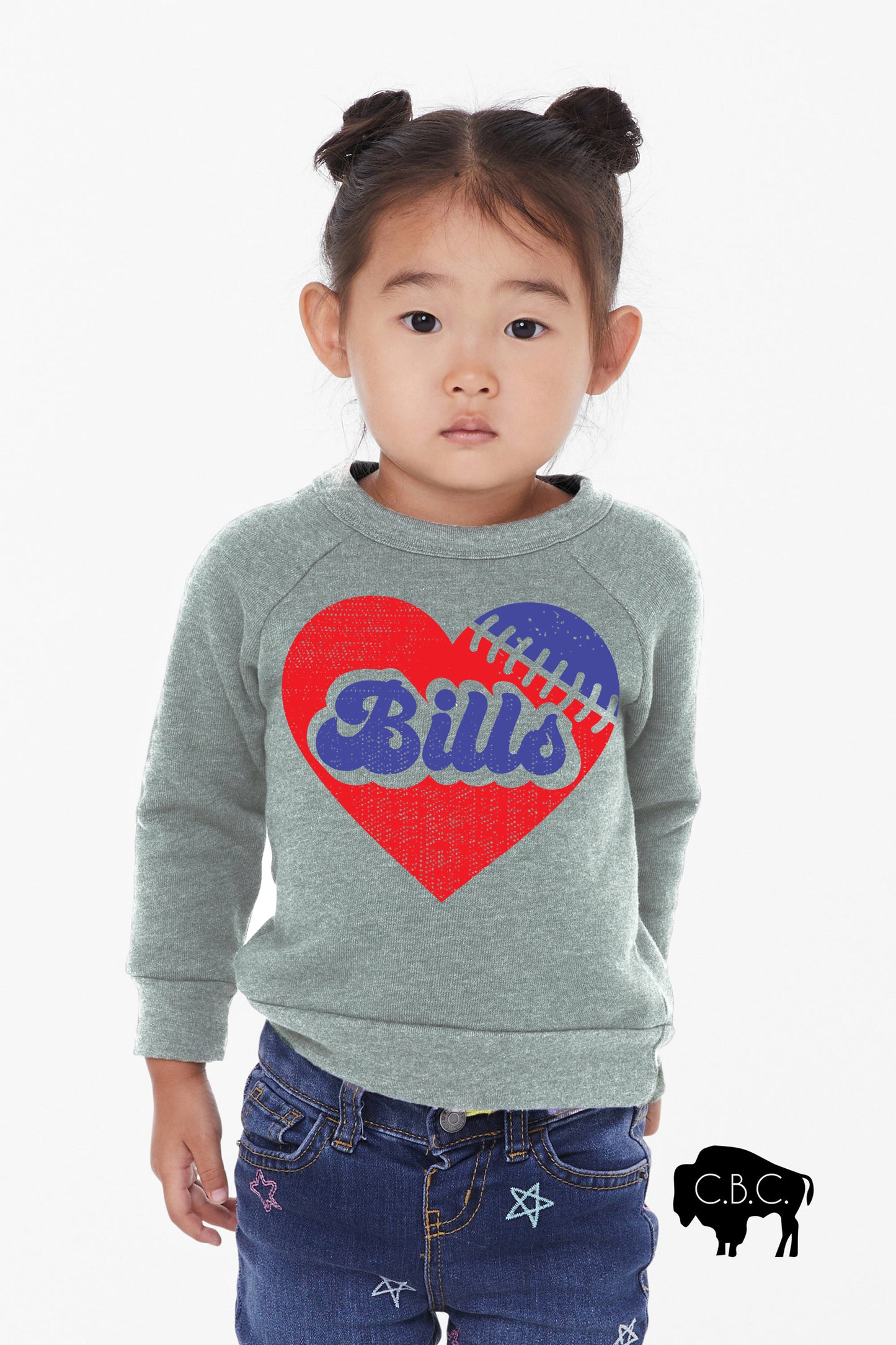 Buffalo Football Heart Kid's Sweatshirt