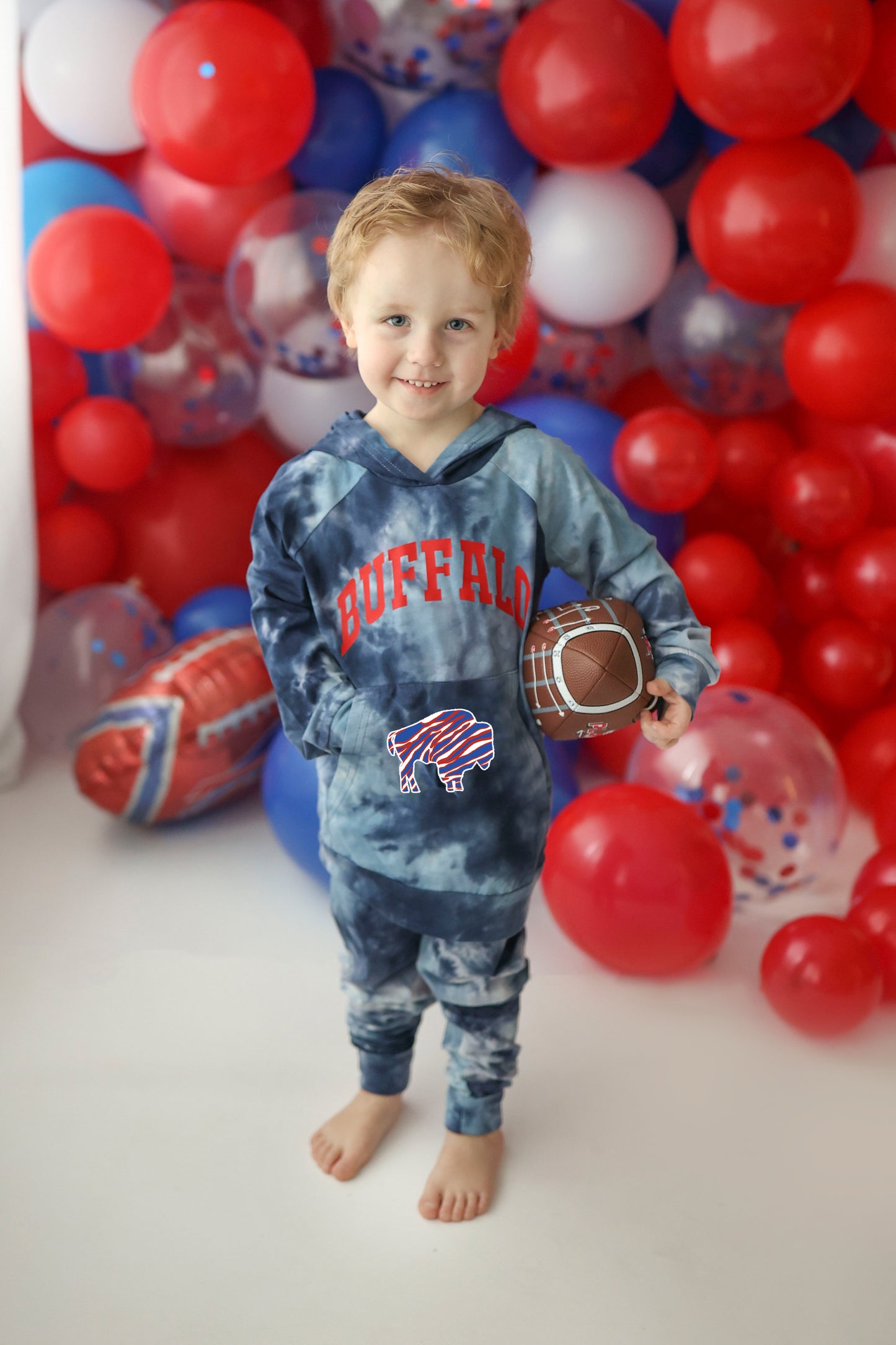 BUFFALO football Tie Dye Kid's lightweight hoodie set