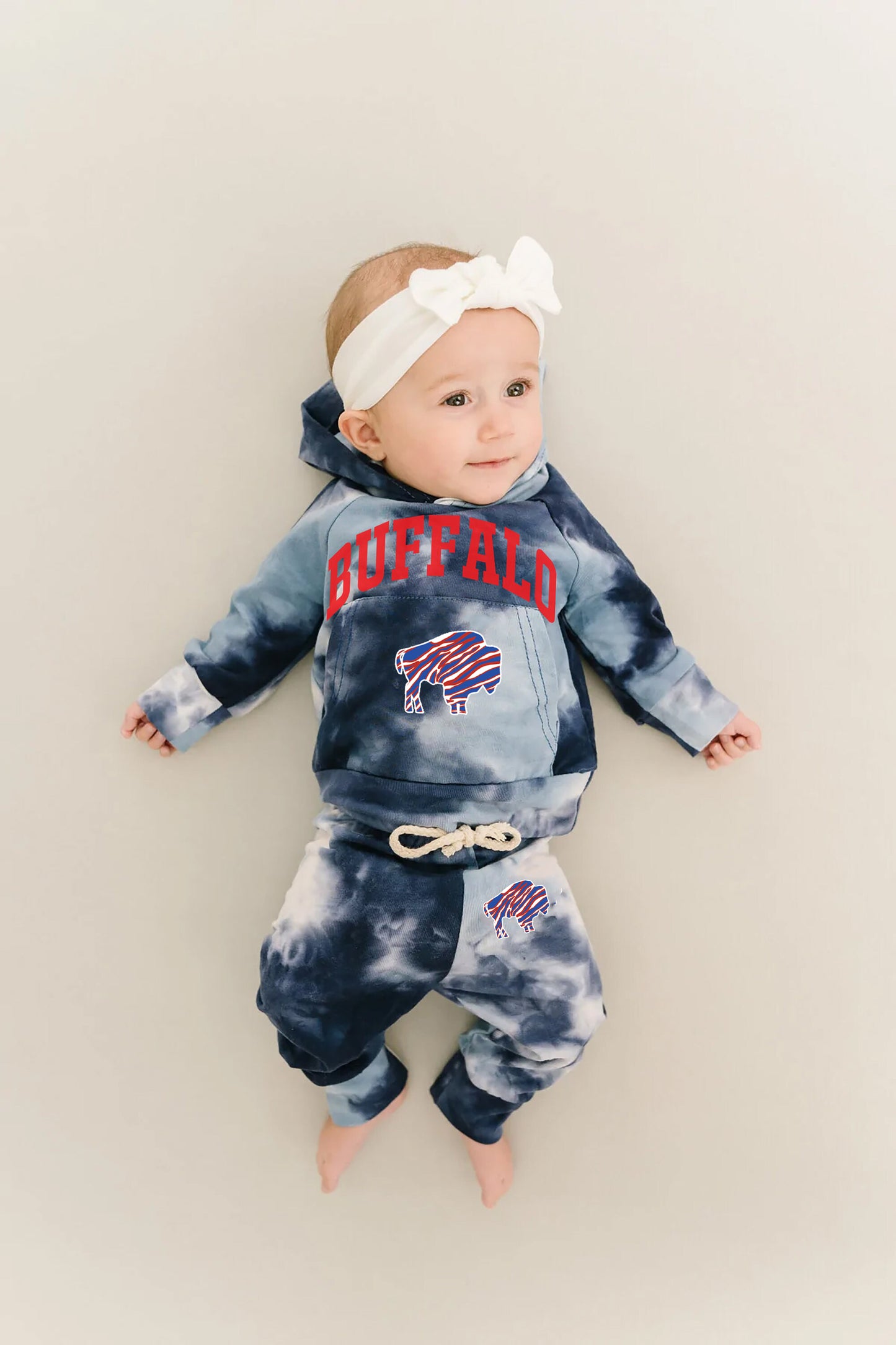 BUFFALO football Tie Dye Kid's lightweight hoodie set