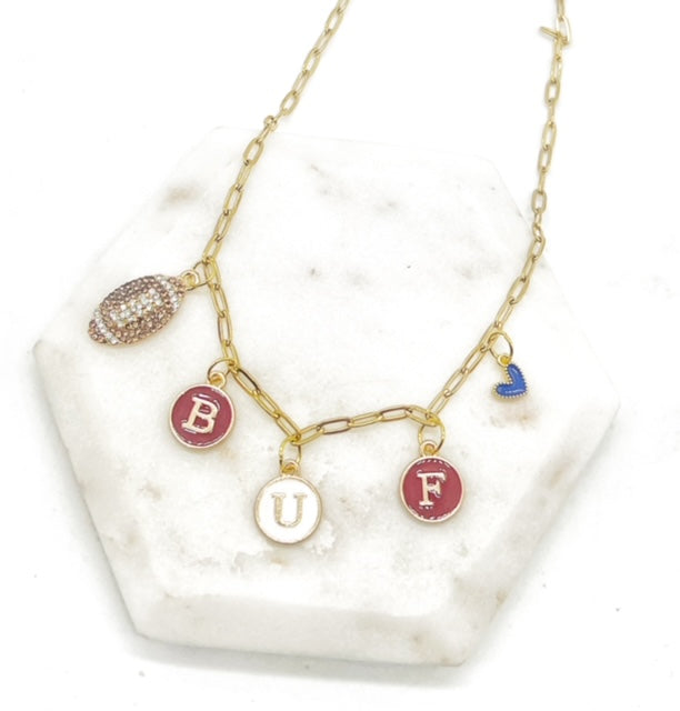 BUF football necklace