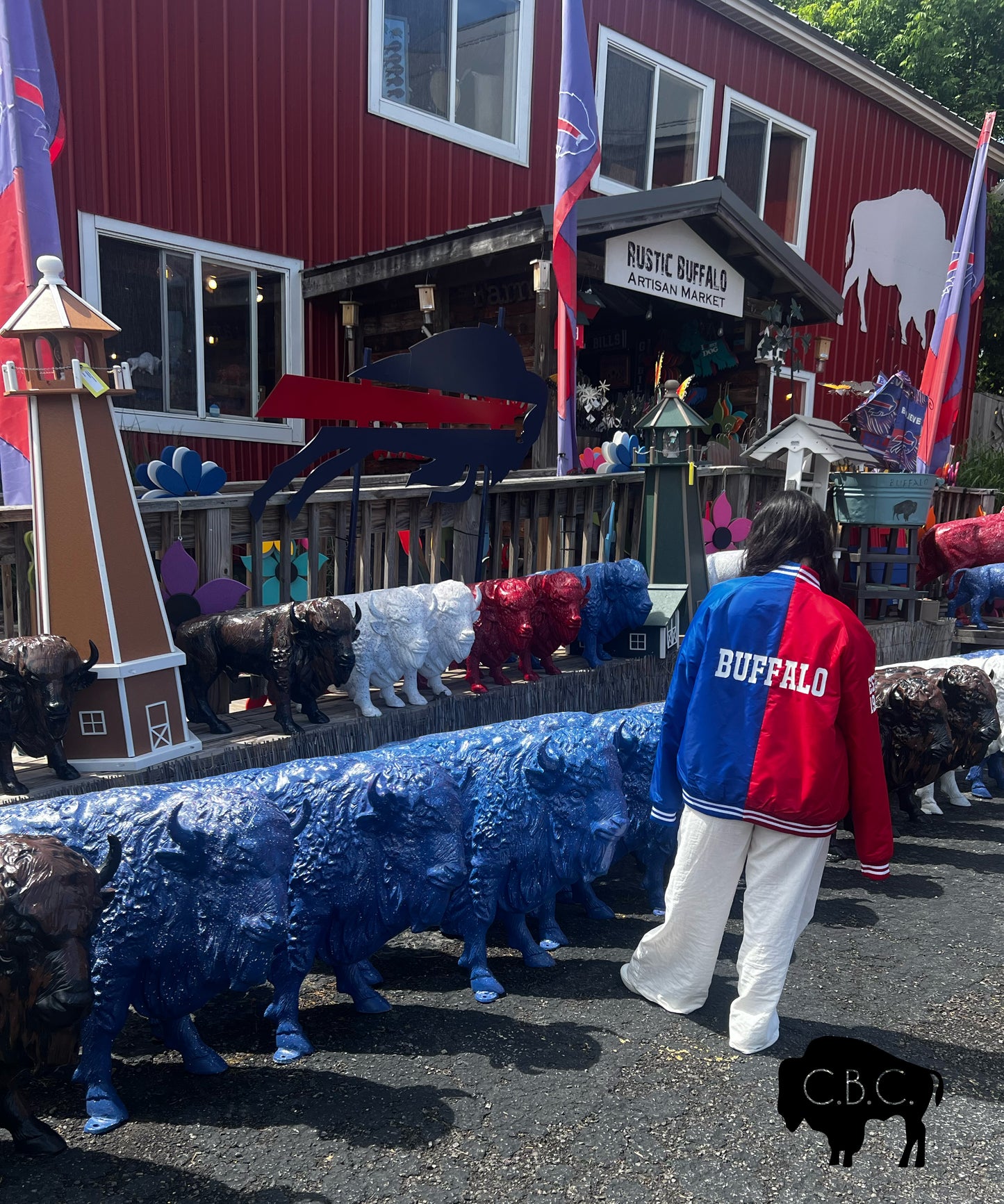 BUFFALO Two Tone Varsity Bomber Jacket