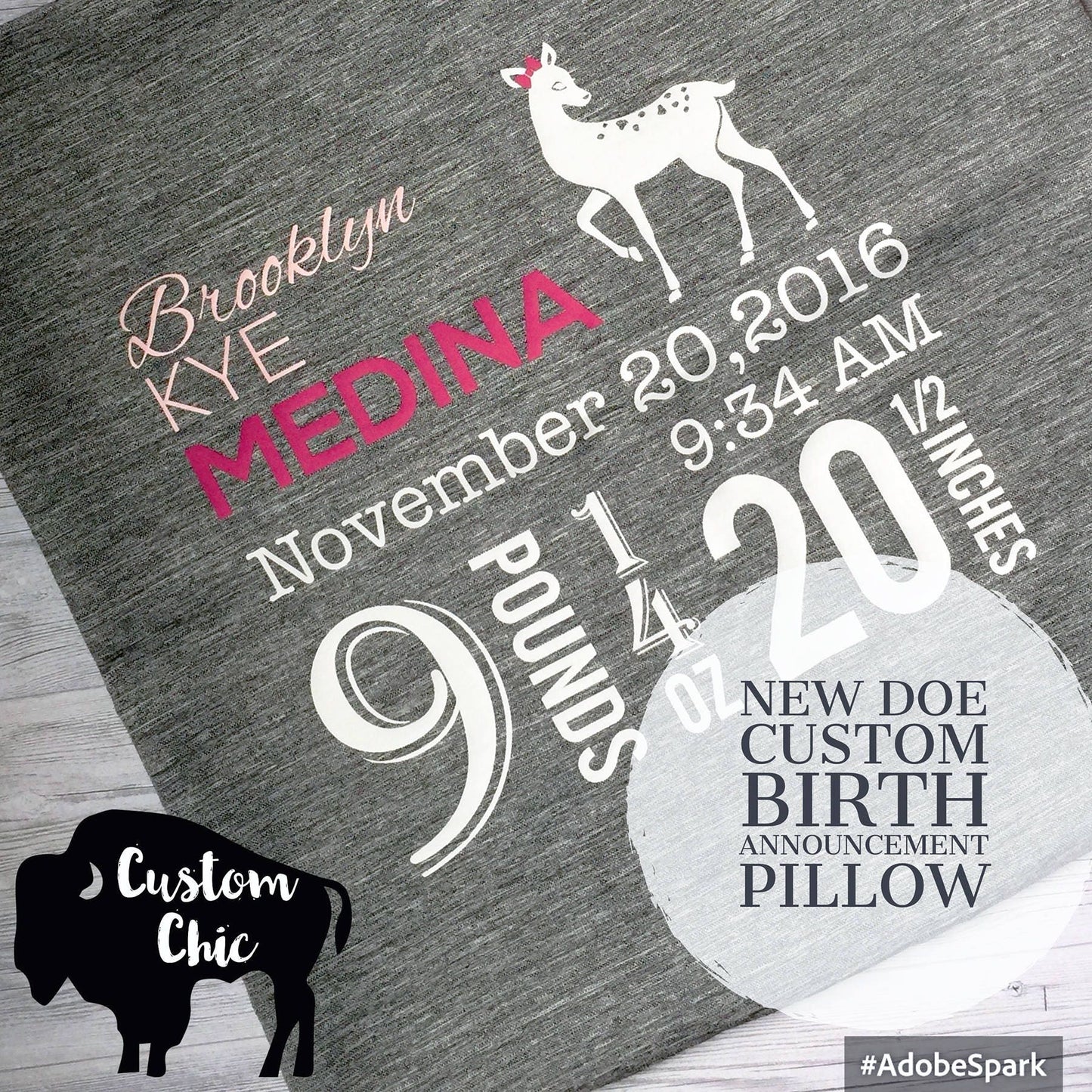 Deer Woodland Nursery personalized pillow