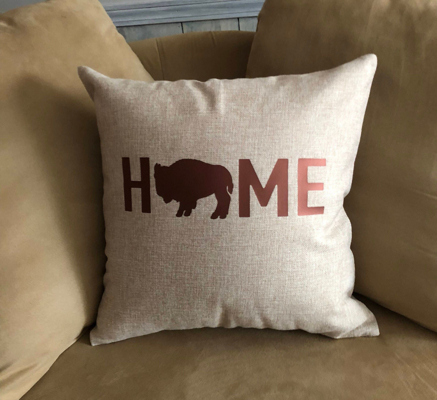 Buffalo Pillow | Buffalo NY Throw Pillows | Rustic Home Decor Buffalo decorative pillows | Wedding Gift | Housewarming Gift