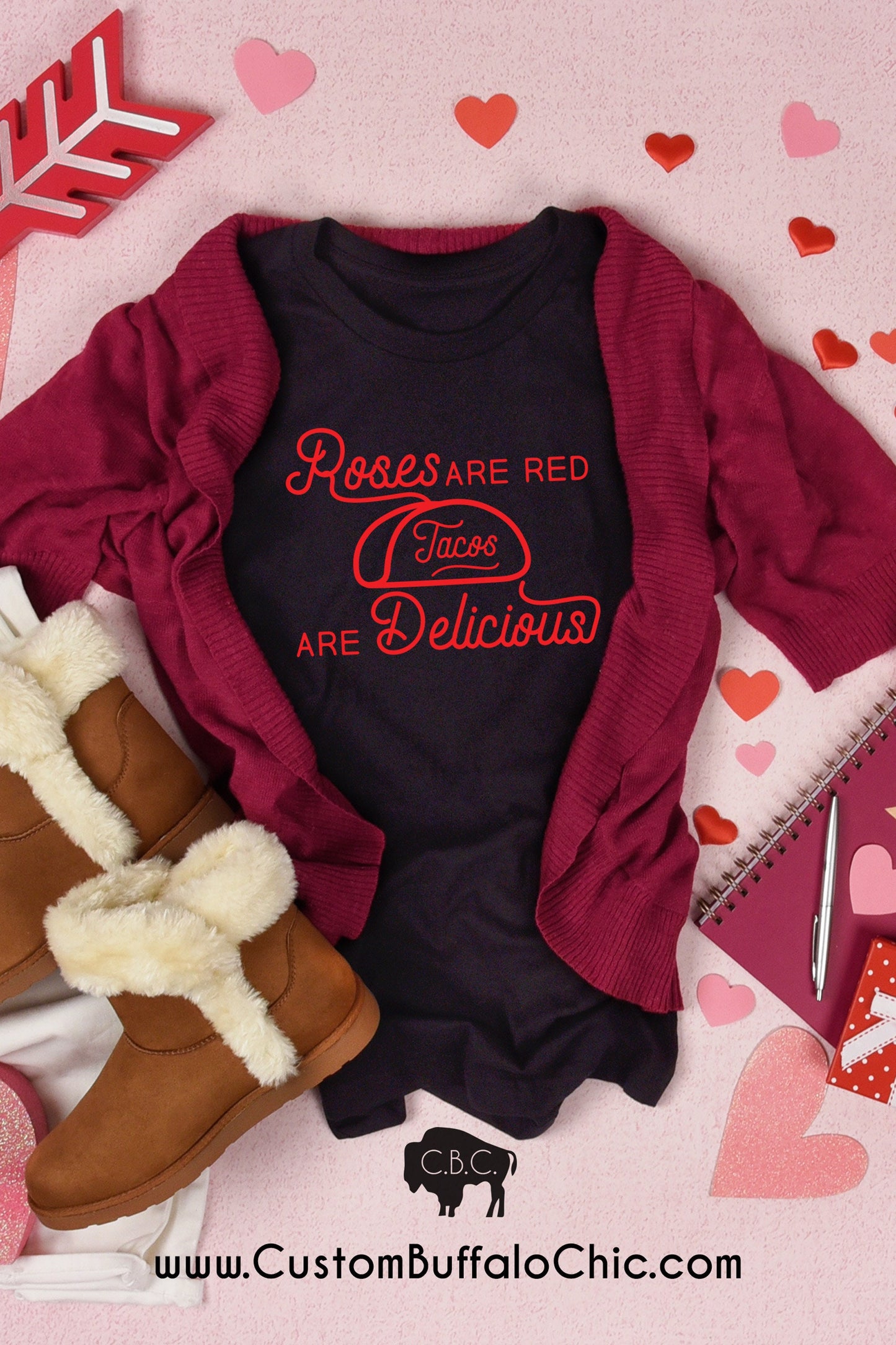 Roses are Red Tacos are Delicious | Valentine's Day Shirt