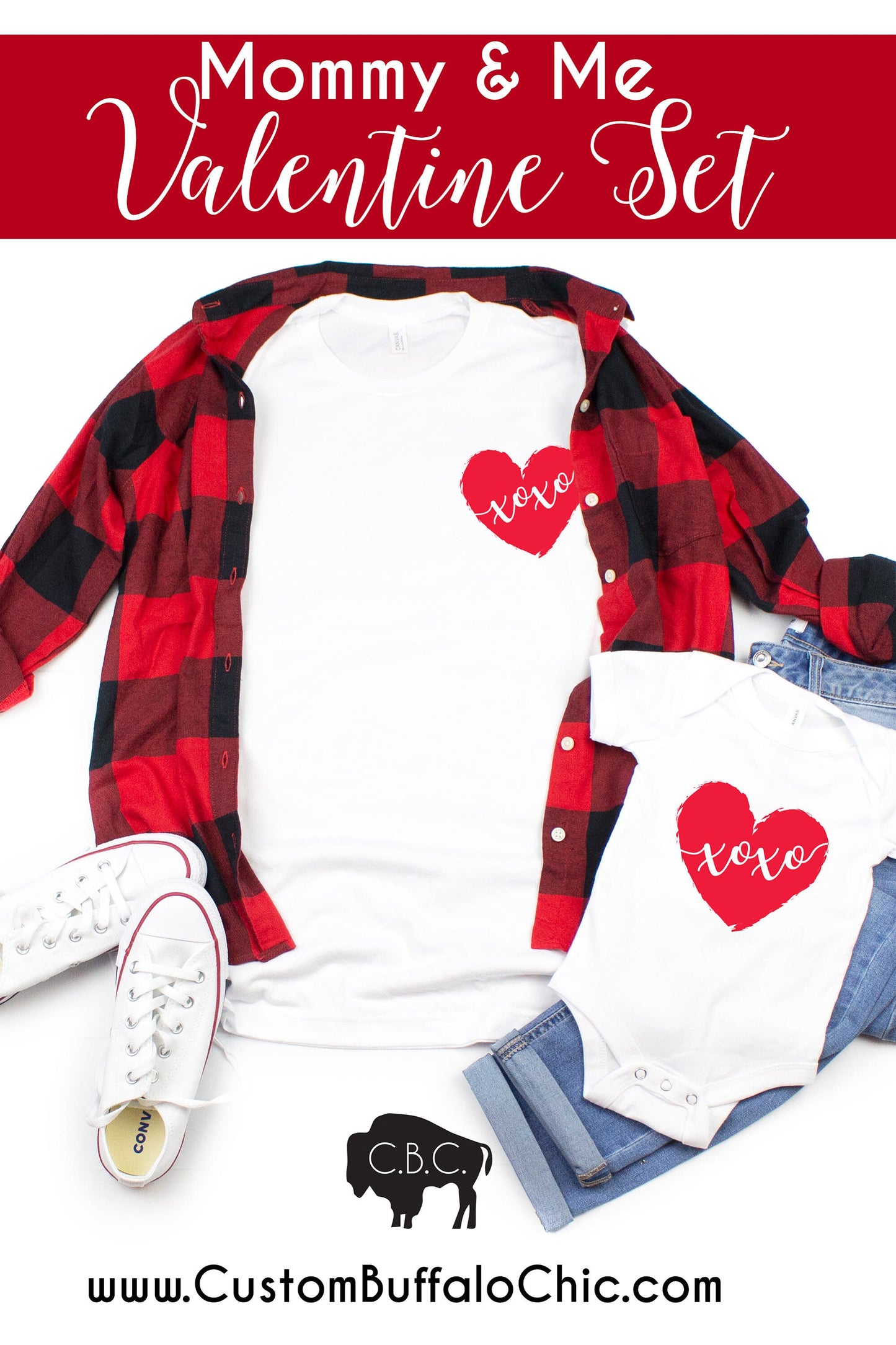 XoXo Mommy & Me Valentine's Day Shirt Set