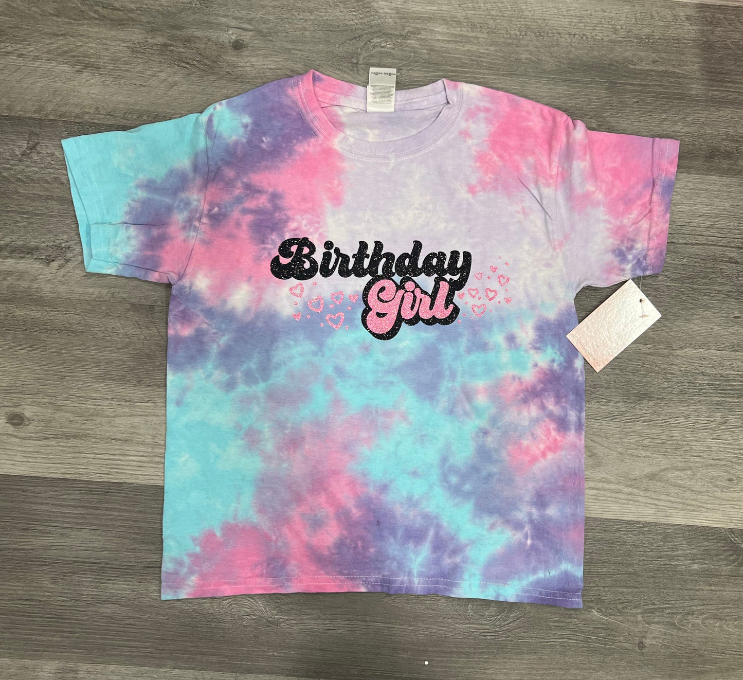 Birthday Girl Tie Dye Glitter Shirt