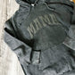 MAMA Sweatshirt | Varsity 3d Puffy Text Tan on Vintage Camel Hoodie | Vintage Black Mineral Wash on Black