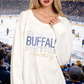 Buffalo Hockey Boat Neck off the Shoulder Slouchy Sweater