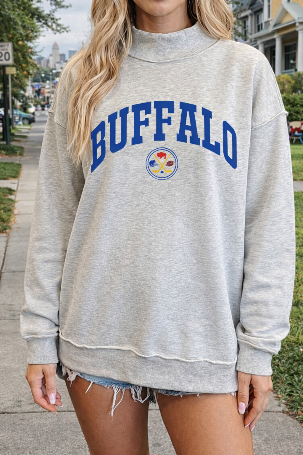 Buffalo Sports Mashup Mockneck Sweater