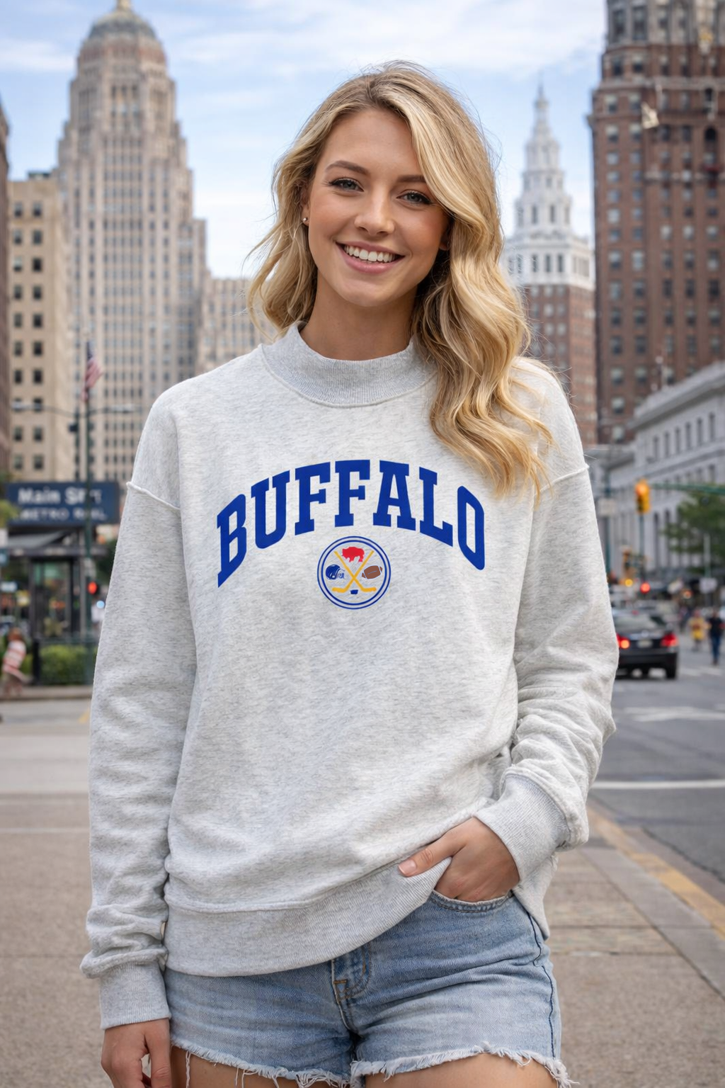 Buffalo Sports Mashup Mockneck Sweater