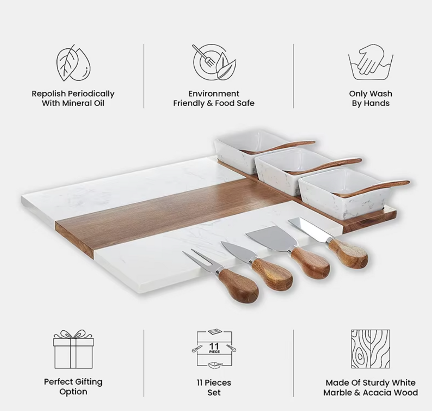Buffalo HOME Charcuterie Board Set