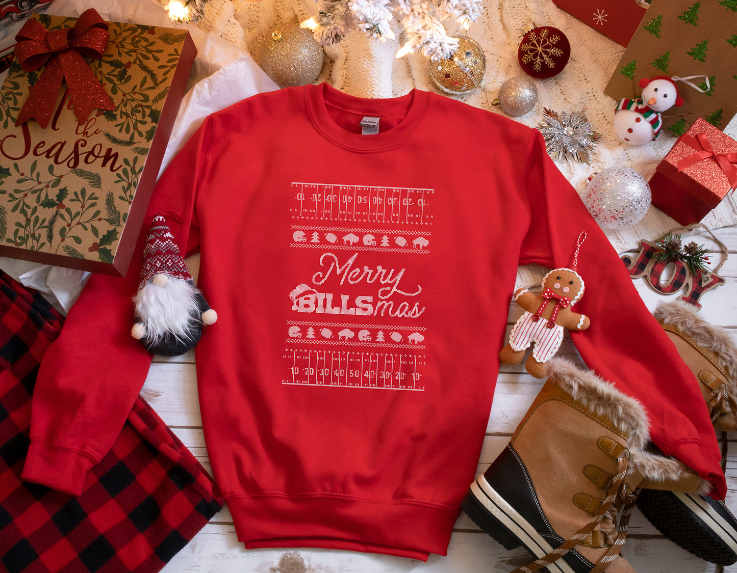 Merry Billsmas Ugly Christmas Sweater Crewneck Sweatshirt