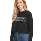Let's Go Buffalo Football Long Sleeve Black Crop Top