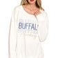 Buffalo Hockey Boat Neck off the Shoulder Slouchy Sweater