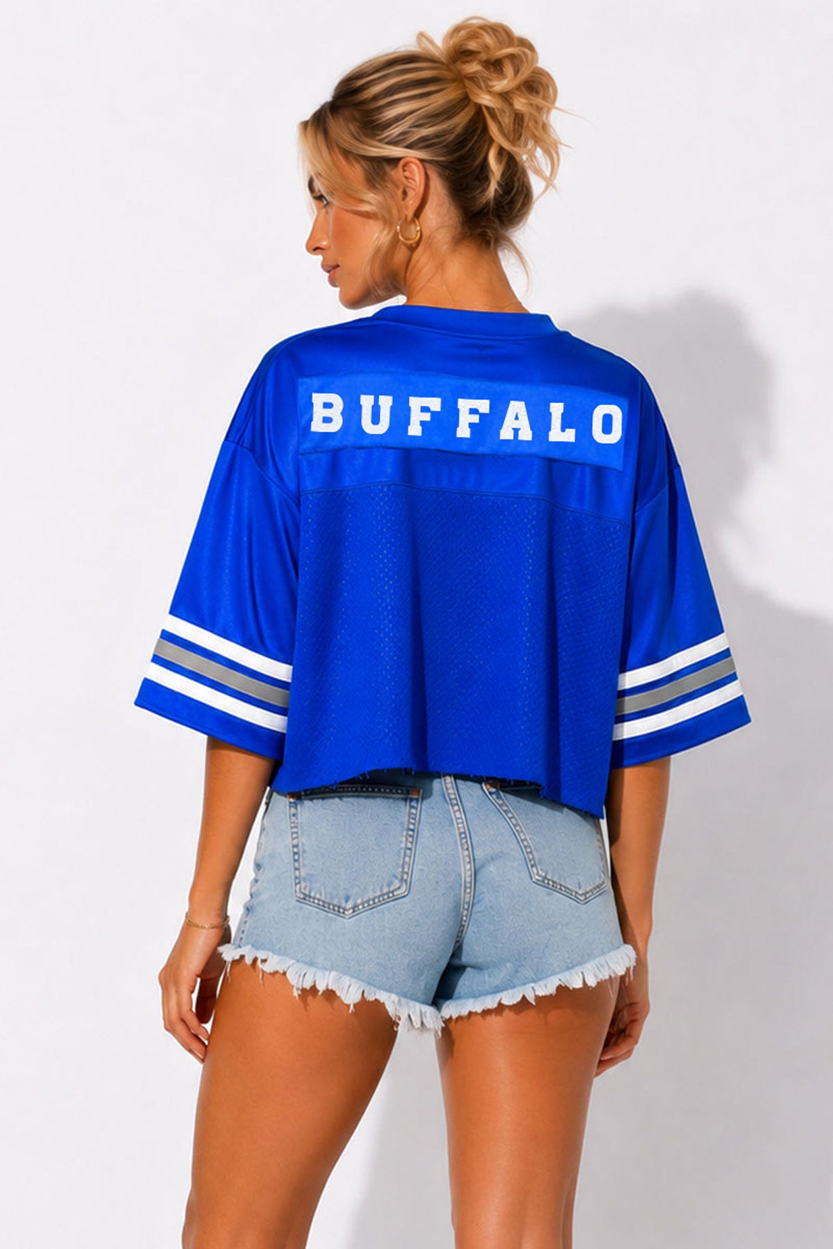 Buffalo Football Cropped Sequin Jersey