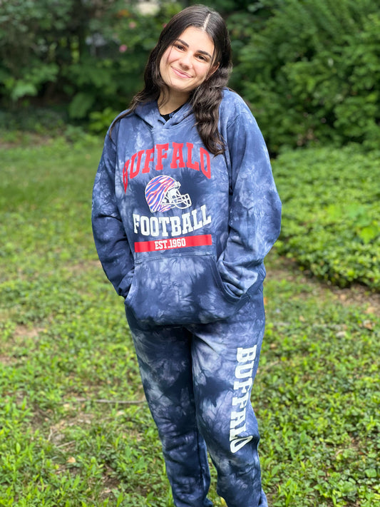 Buffalo Helmet Tie Dye Hoodie Sweatsuit
