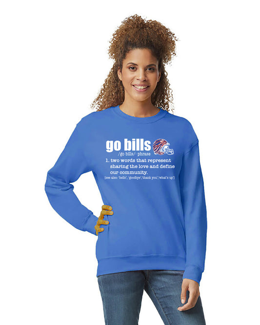 Go Bills definition sweatshirt