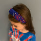 Rhinestone Gems & Beaded Football Pattern Knotted Headband