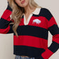 Buffalo Embroidered Crop Rugby Sweater