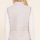 Classic Ivory Quilted Vest – Chocolate Suede Piping | Buffalo Embroidery