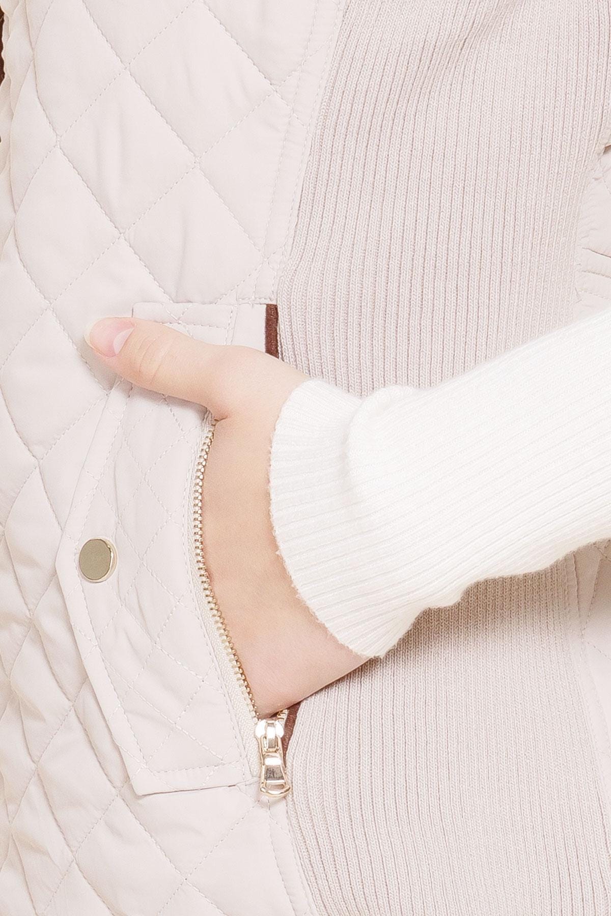 Classic Ivory Quilted Vest – Chocolate Suede Piping | Buffalo Embroidery