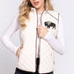 Classic Ivory Quilted Vest – Chocolate Suede Piping | Buffalo Embroidery