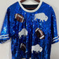 Oversized Cropped Buffalo Sequin Jersey – Women’s Game Day Sparkle Top