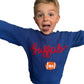 Kid's Hand-Embroidered Buffalo Knit Sweater | Chunky Yarn, Football Design