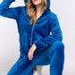 Buffalo Couture Royal Blue Luxe Velour Rhinestone Tracksuit
