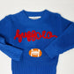 Kid's Hand-Embroidered Buffalo Knit Sweater | Chunky Yarn, Football Design