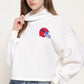 Mock Neck Buffalo Back Cream Crop Sweatshirt