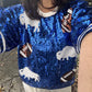 Oversized Cropped Buffalo Sequin Jersey – Women’s Game Day Sparkle Top