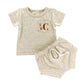 Baby Boy Monogram shirt short set | Oatmeal