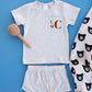 Baby Boy Monogram shirt short set | Oatmeal