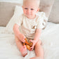Baby Boy Monogram shirt short set | Oatmeal