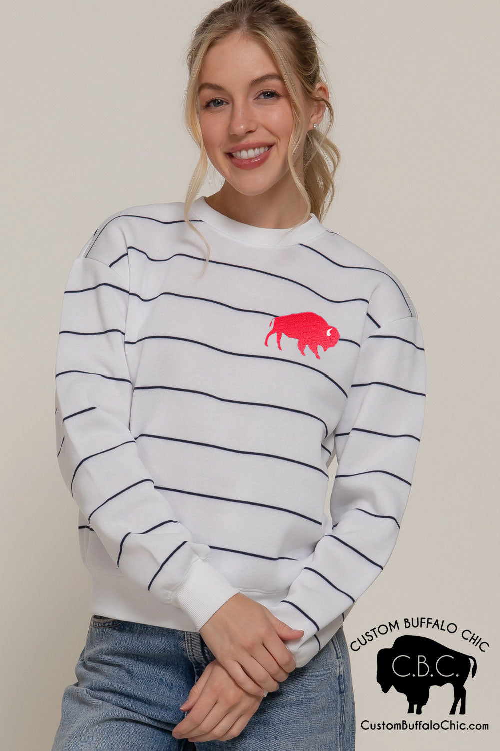 Buffalo Striped Crew