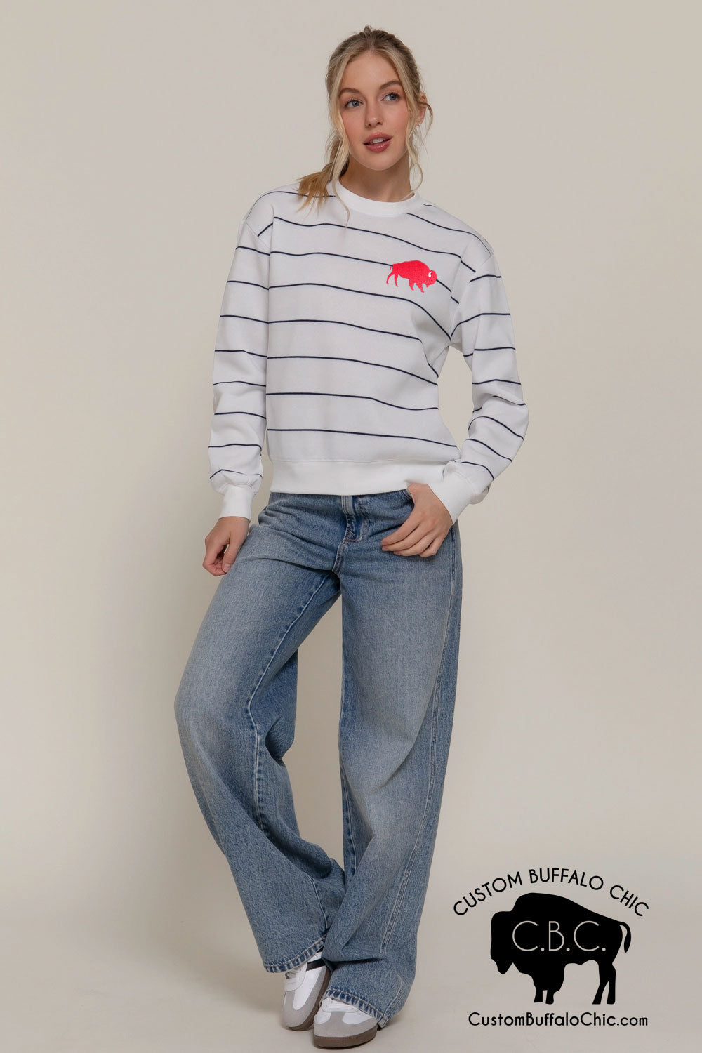 Buffalo Striped Crew