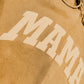 MAMA Sweatshirt | Varsity 3d Puffy Text Tan on Vintage Camel Hoodie | Vintage Black Mineral Wash on Black