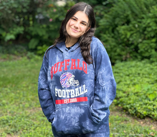 Buffalo Helmet Tie Dye Hoodie