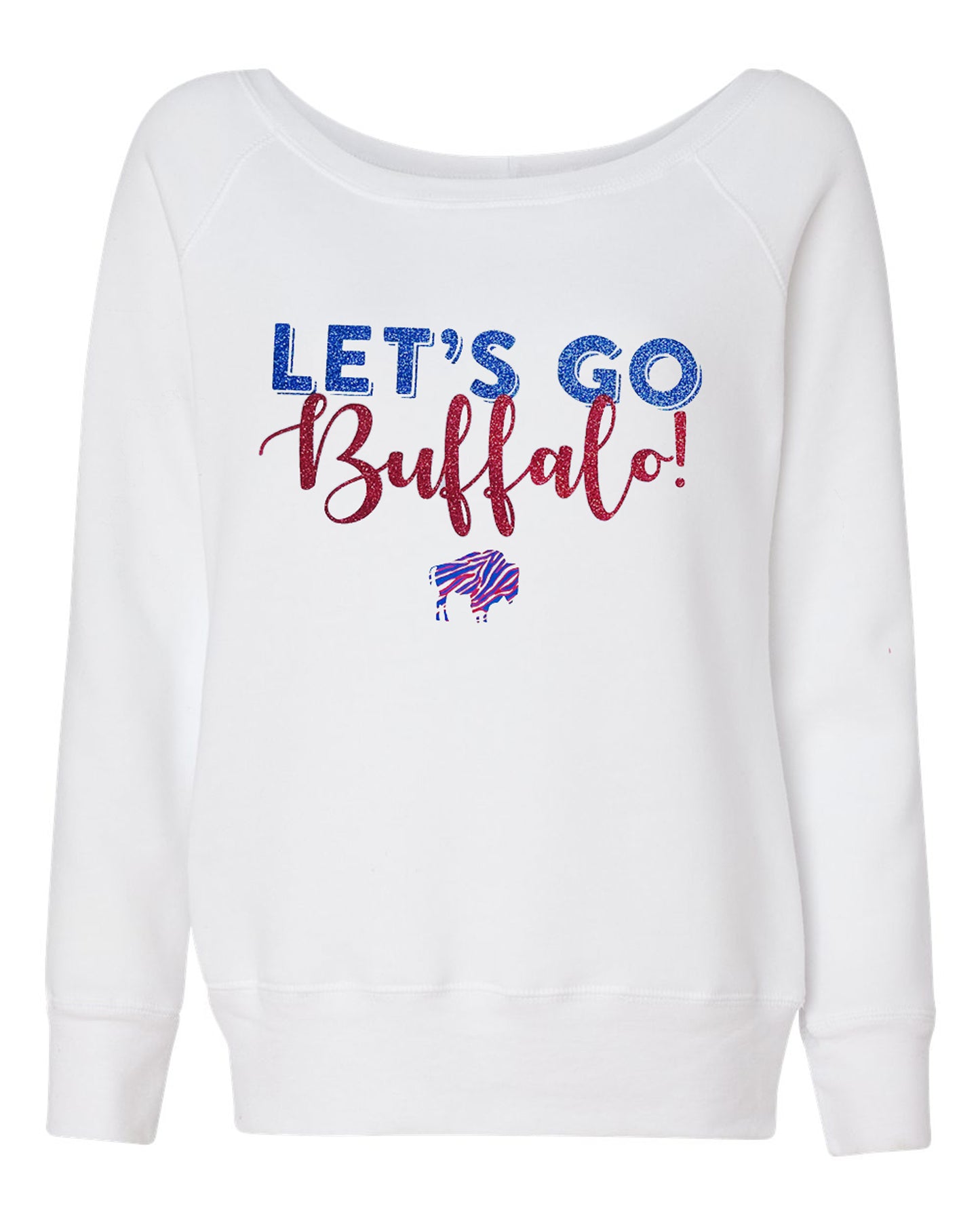 Let's Go Buffalo Wide Neck off the Shoulder Slouchy Sweater