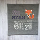 Fox Woodland Nursery Decor Birth Announcement  personalized pillow