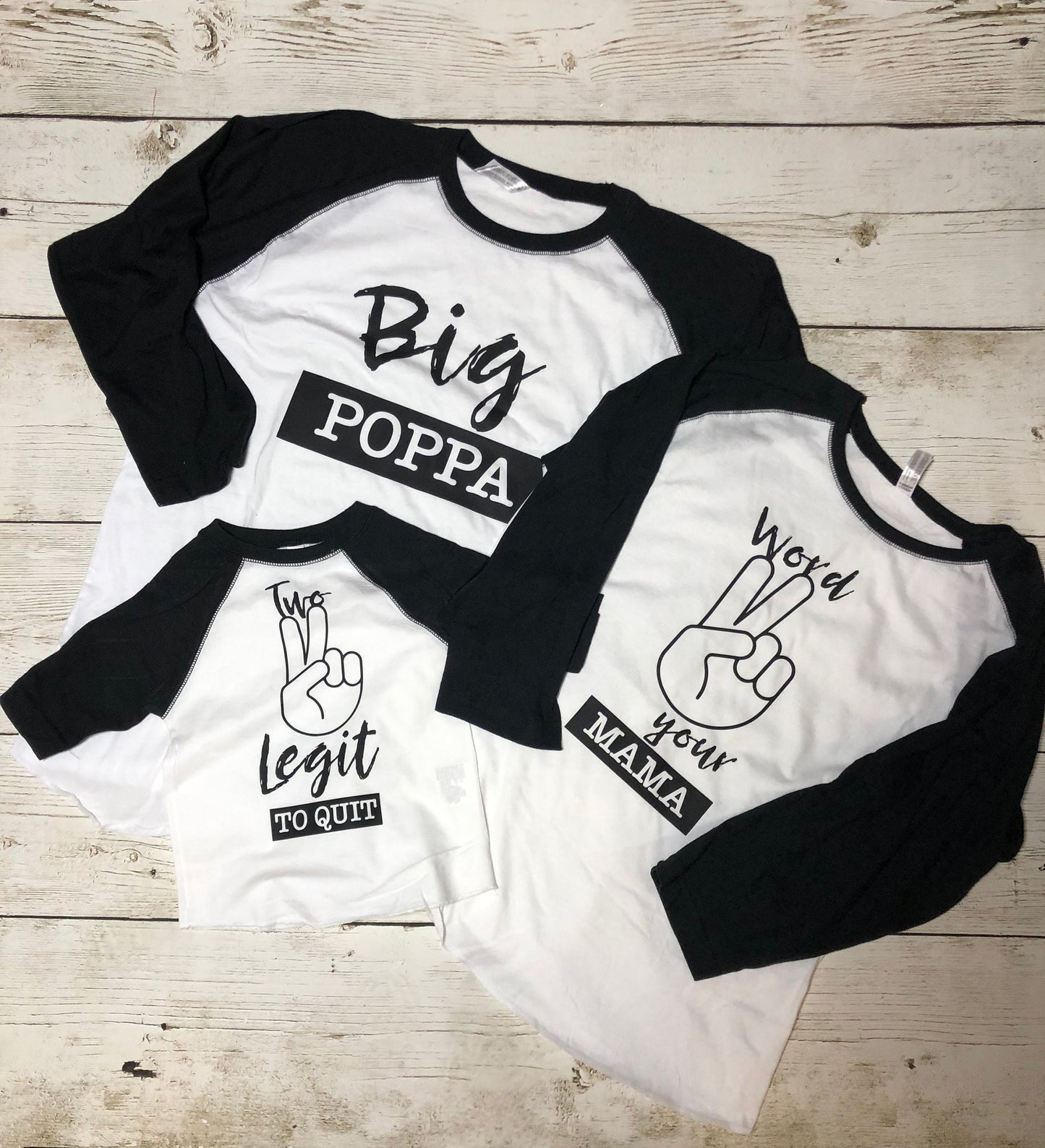 Two Legit to Quit Family shirts | Word 2 your Mama Baseball Tee | Big Poppa Shirt