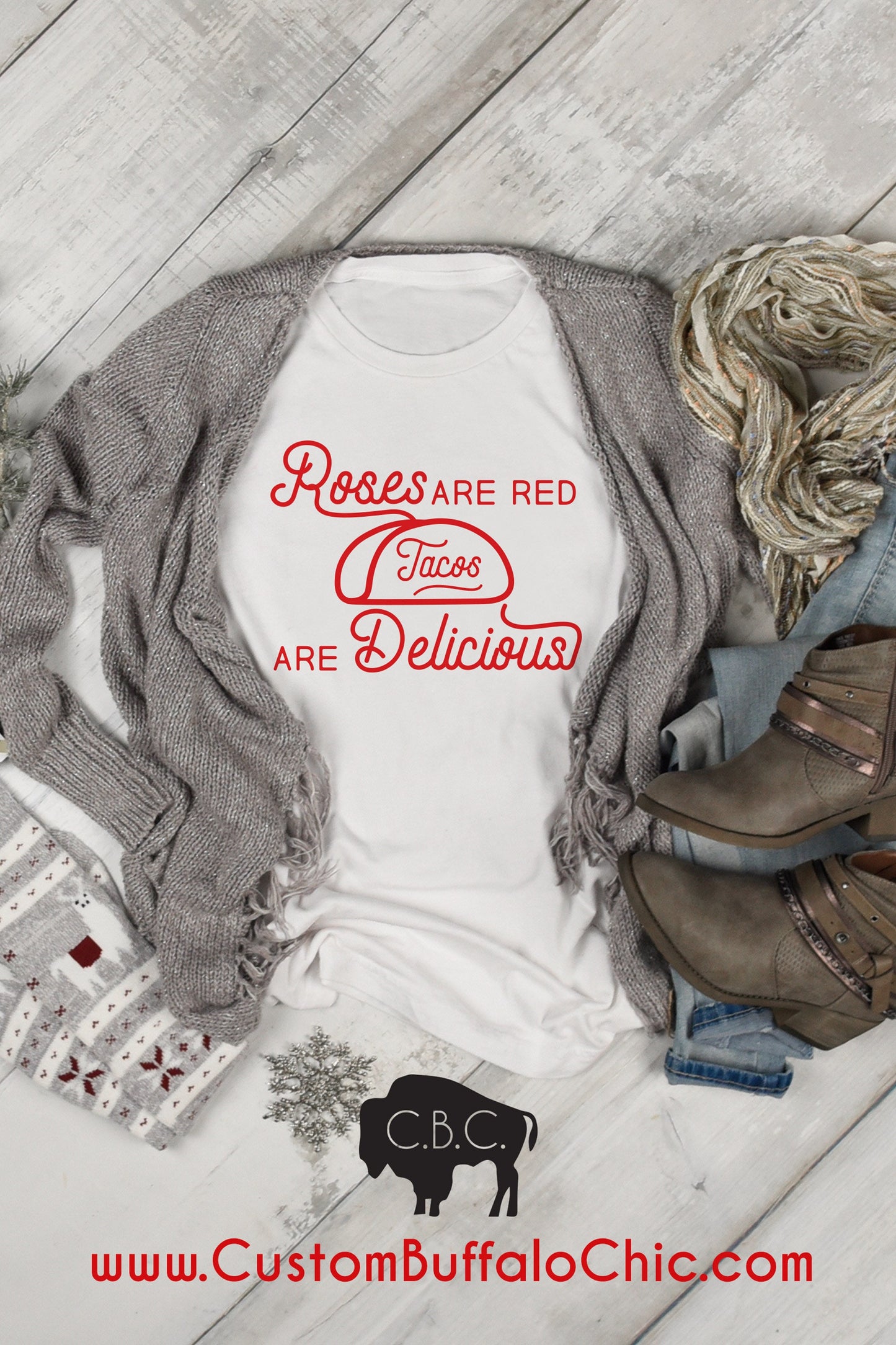 Roses are Red Tacos are Delicious | Valentine's Day Shirt
