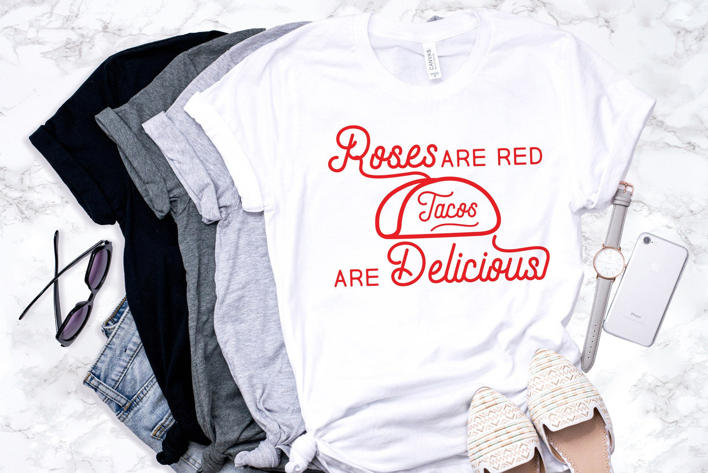 Roses are Red Tacos are Delicious | Valentine's Day Shirt