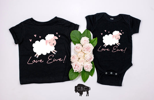 Love Ewe Girls Valentine's Day Shirt