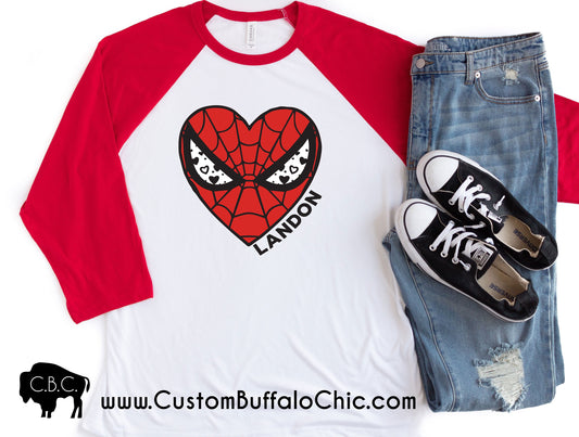 Personalized Spidey Valentine Shirt | Boy's Valentine Shirt