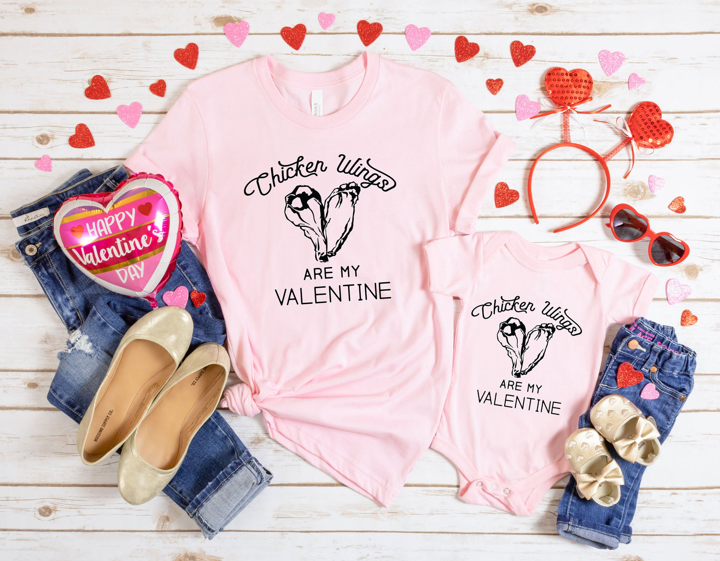 Chicken Wing Valentine |  Mommy & Me Valentine's Day Shirt Set