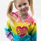 Birthday Girl Rainbow Retro Heart Hoodie