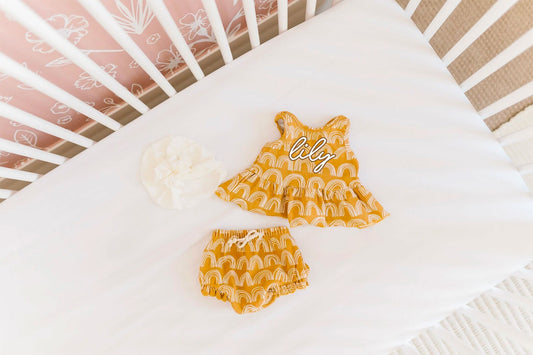 Personalized Baby Girl outfit | Boho Honey Rainbows